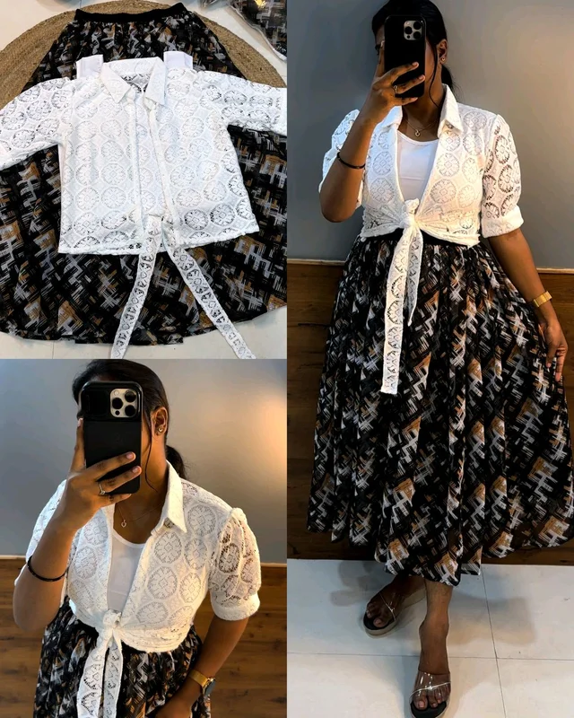 Trendy Skirt + inner + shrug - L