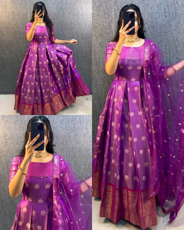 UPCOMING WEDDING SERIES GOWN WITH DUPPTA - Pink, 3XL