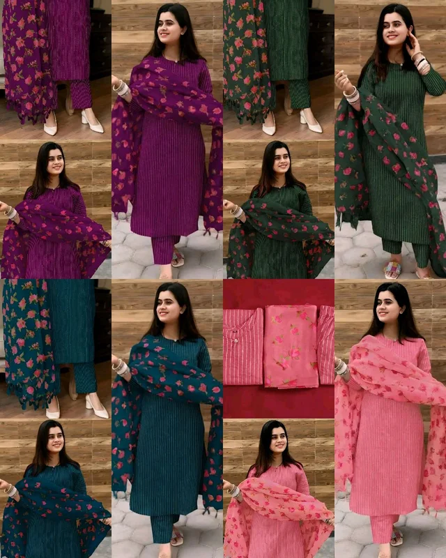 New Fabulous Full Set Kurta with Dupatta and Bottomwear - Green, XL