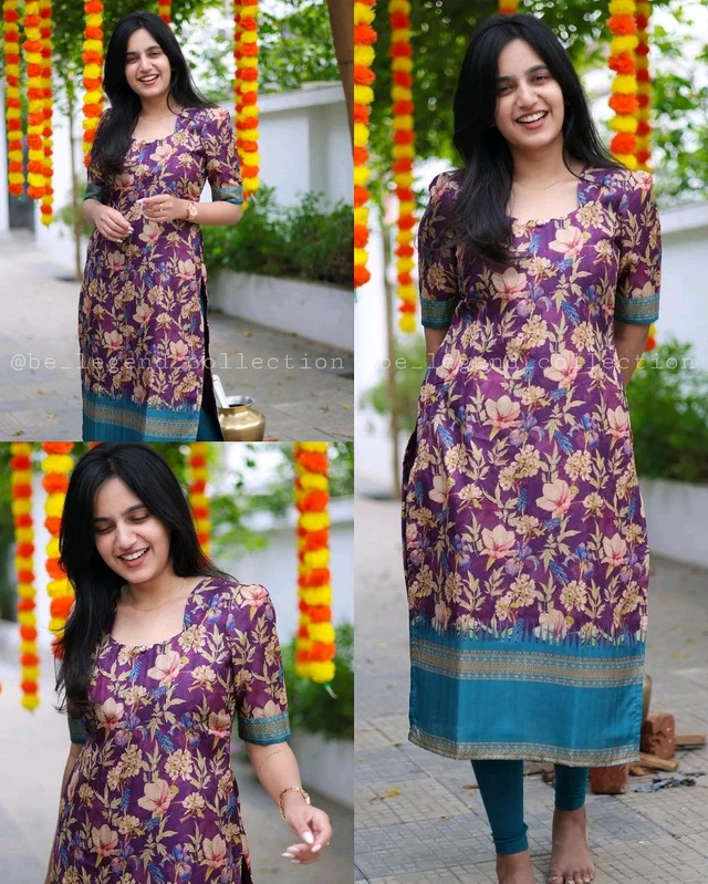 FASHIONABLE COTTON KURTI WITH DIGITAL PRINT FOR WOMAN - XL