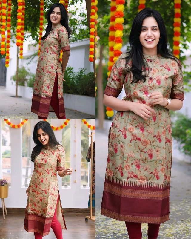 FASHIONABLE COTTON KURTI WITH DIGITAL PRINT FOR WOMAN - S