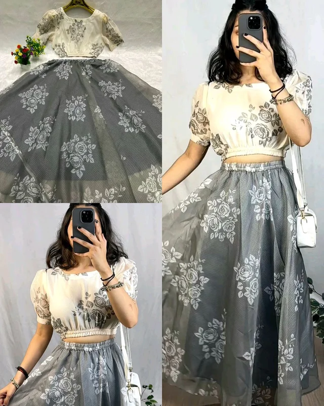 Unique Combo Top & Skirt - M