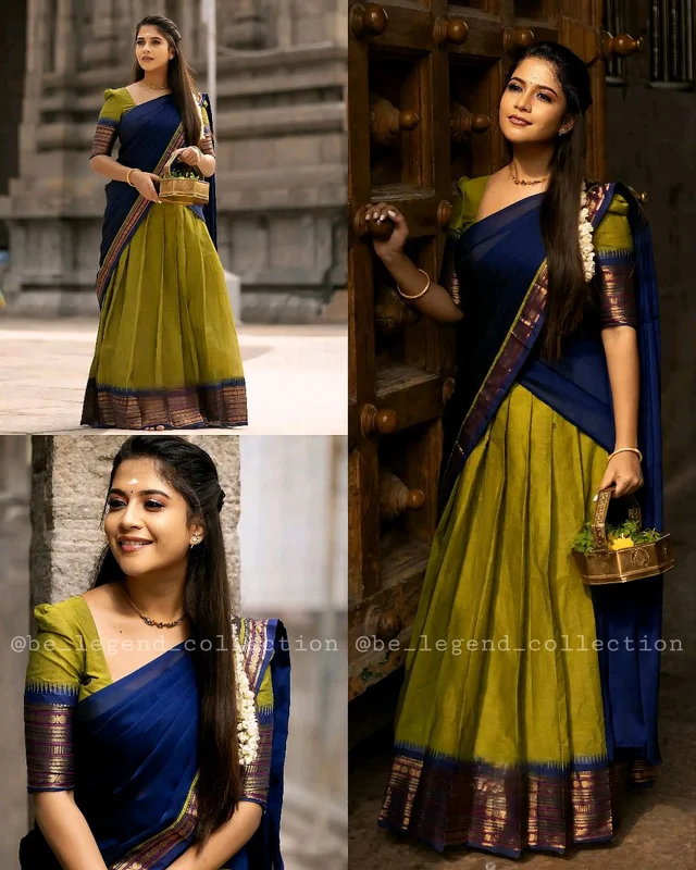 South Indian Traditional Half Saree - Un Stitch