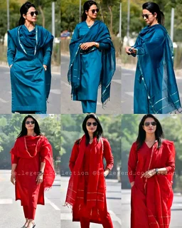Trendy kurti and pant set With Dupatta - Purple, S