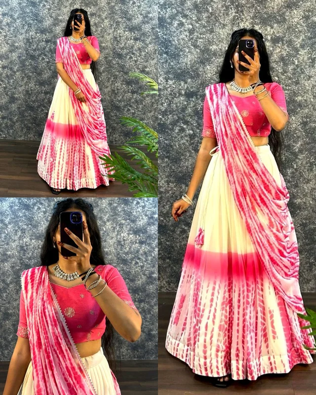 Trendy Traditonal Lehenga for Women - Pink, S