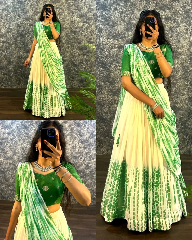 Trendy Traditonal Lehenga for Women - Green, S