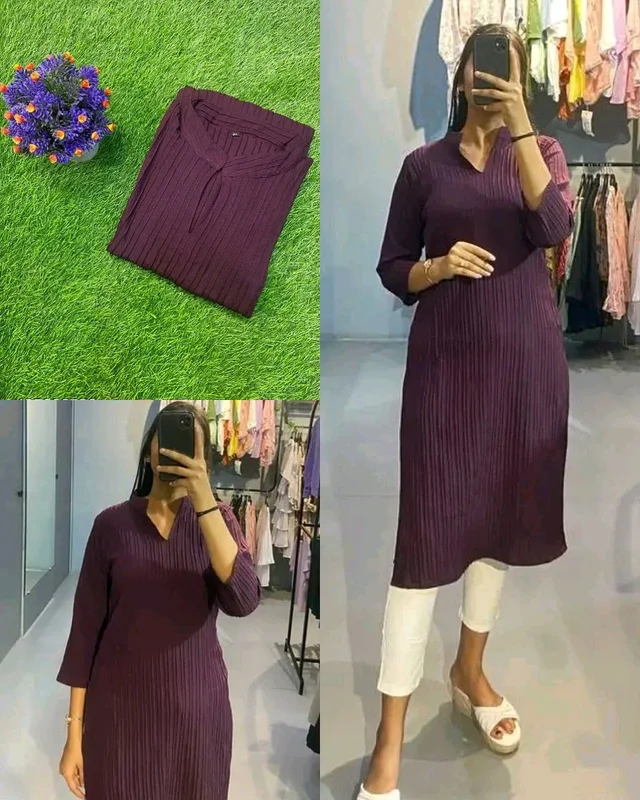 Popcorn New Kurti - Wine, L