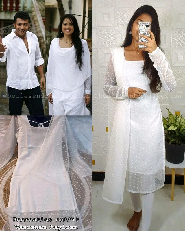 Recreation outfit Vaaranan Aayiram "Meghna' White With Colours - White, XL