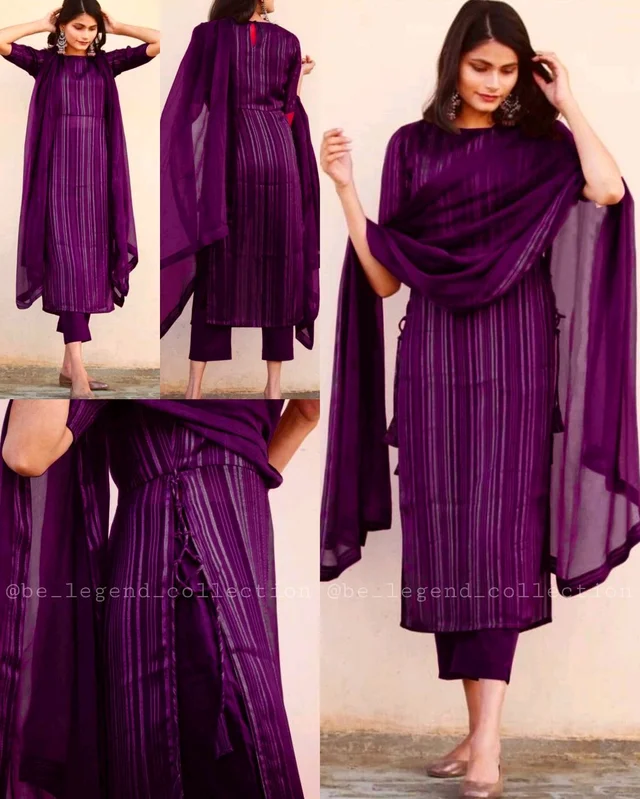 Trendy Pretty Colour Kurta And Pant set With Dupatta - S