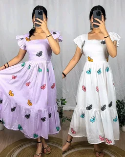 Elevate your style with the Butterfly Muska Cotton Maxi - Wine, S