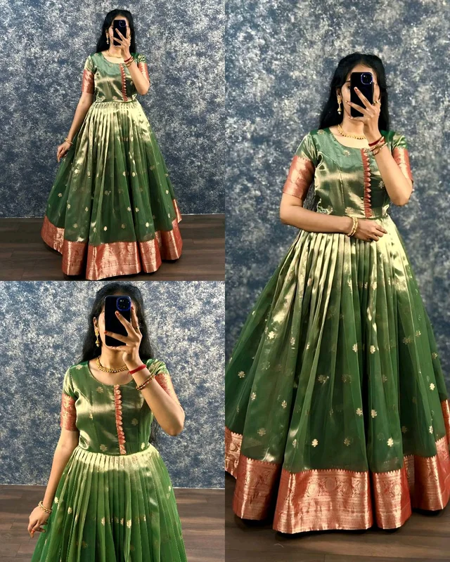 DIWALI SPECIAL DESIGN GOWN ✨ - Green, 2XL