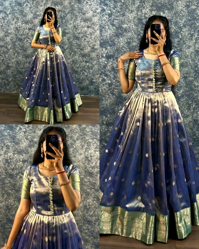 DIWALI SPECIAL DESIGN GOWN ✨ - Blue, S