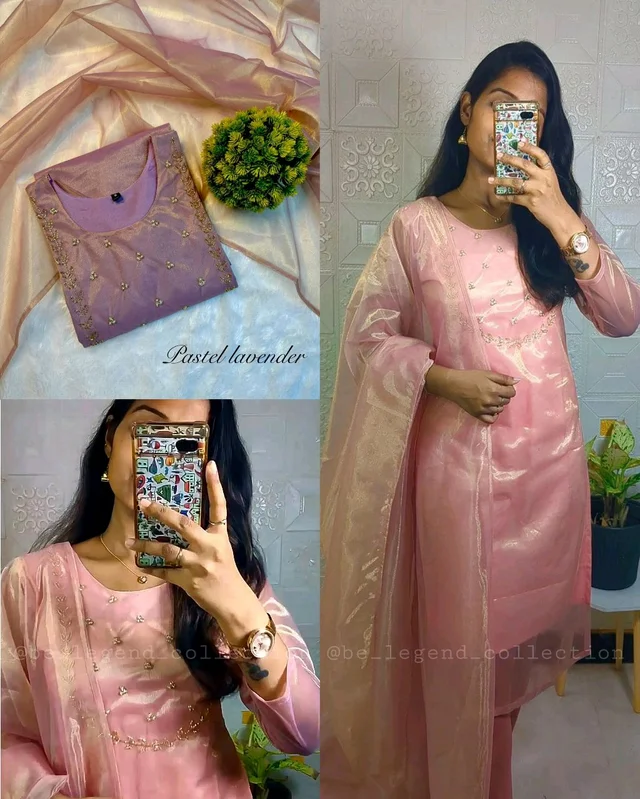 Trending Sparkle Handwork look for Festival Wear - Pastel Lavender, S