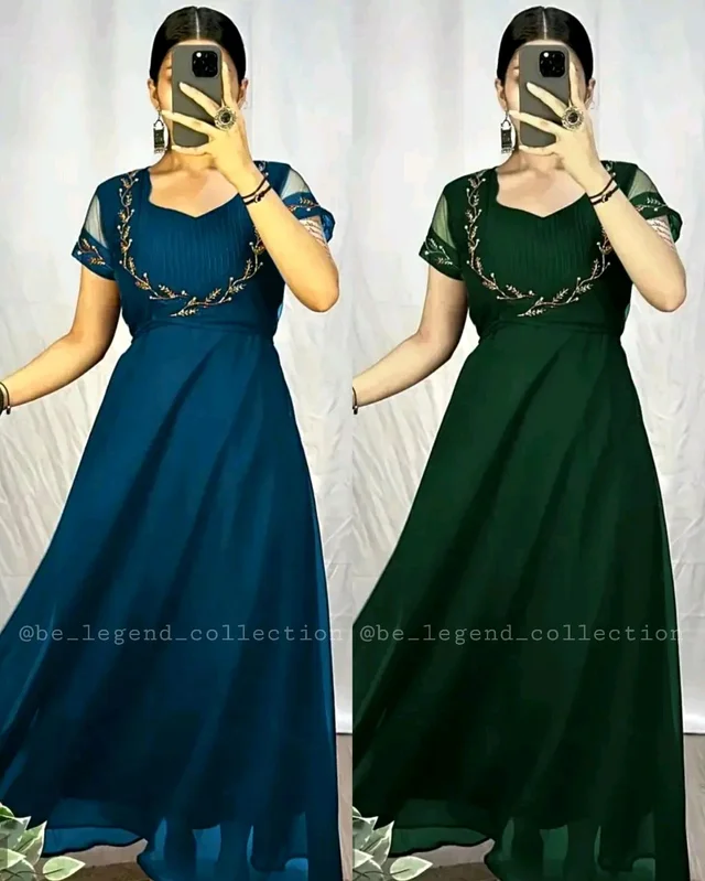 Wear in 2ways ❤️ Gown + Removable coat - Teal, L