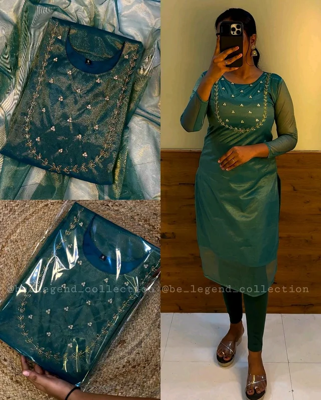 Trending Sparkle Handwork look for Festival Wear - Teal, L