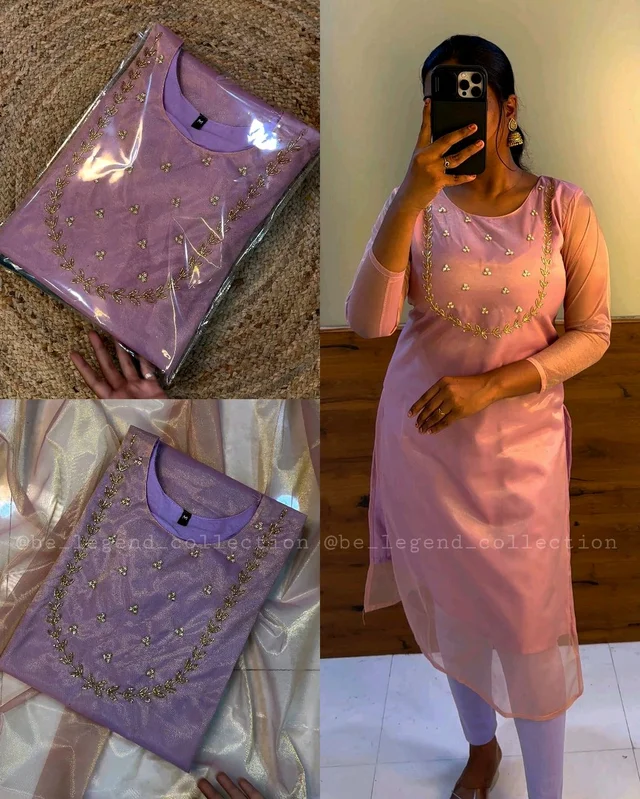 Trending Sparkle Handwork look for Festival Wear - Pastel Lavender, XL