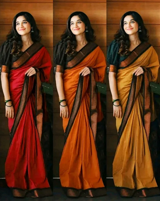 Beautiful Trendy Banarasi Saree - Red, Free Size