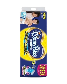 MamyPoko Pants All Night Absorb Baby Pants,Large Size (L),9-14 kg, 28Pcs