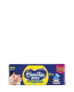MamyPoko Pants All Night Absorb Baby Pants,Xtra Large Size (XL),12-17 kg, 22Pcs