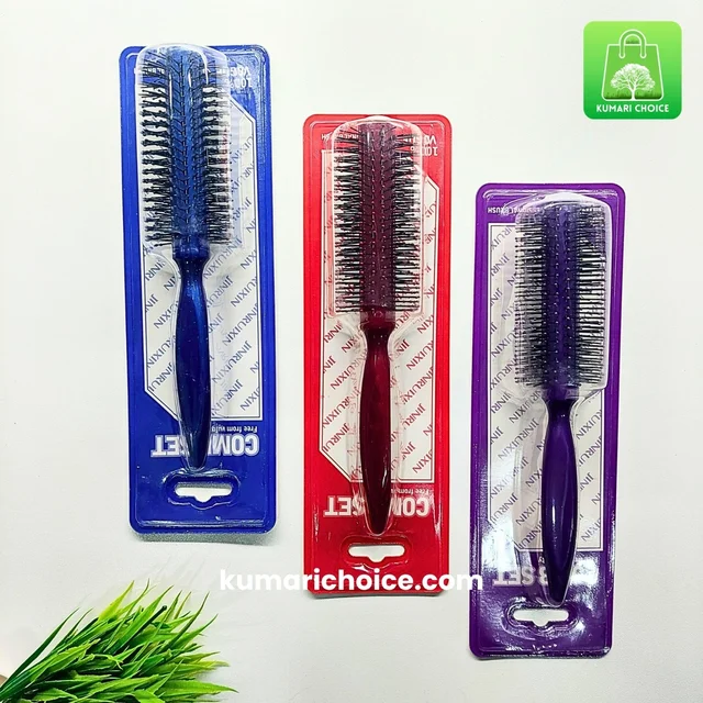 High Quality Glassy Coloured  Round Comb Hair Brush (1pc) KC1107
