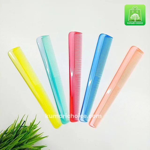 Premium Double Size Teeth Glassy Solid Colour Combs (1pc) KC1110