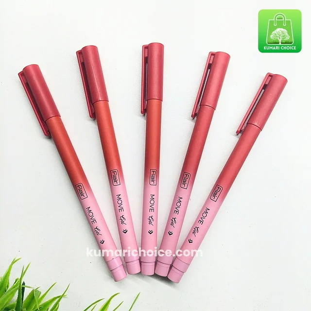 Flair Move Super Cute Soft Gradient Coloured Gel Pen (RED) (1pc) KC869