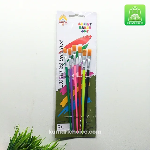 6 In 1 Flat Head Art Painting Brush Set KC889