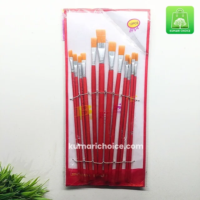 12 In 1 Big Sized Flat Head Art Painting Brush Set KC891