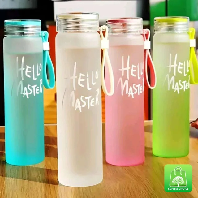 Trending High Quality Hello Master Glass Bottle With Cute Gradient Colors (1pc) KC1037