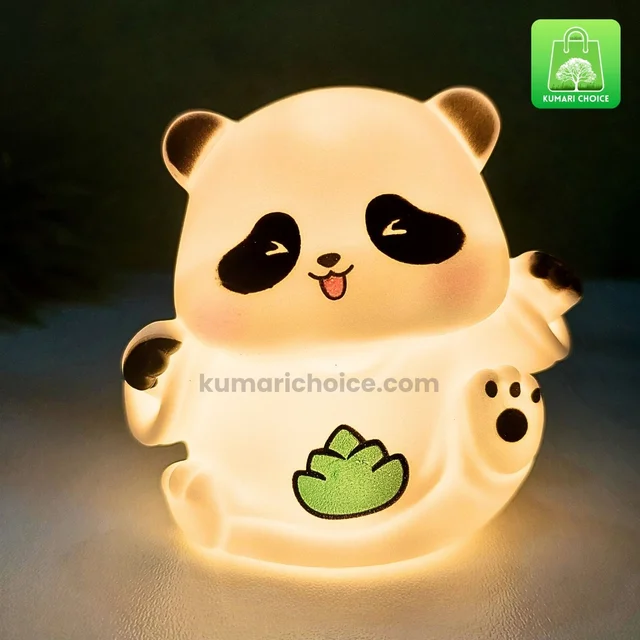 Super Cute Sitting Happy Leaf Panda Cute Night Light And Best Gift (1pc) KC942