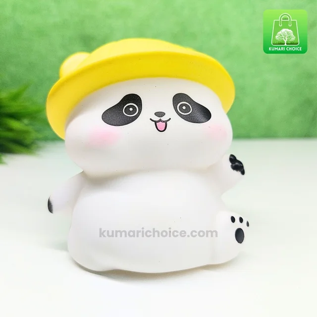 Super Cute Bubbly Sitting Yellow Cap Panda With Cute Night Light And Best Gift (1pc) KC943