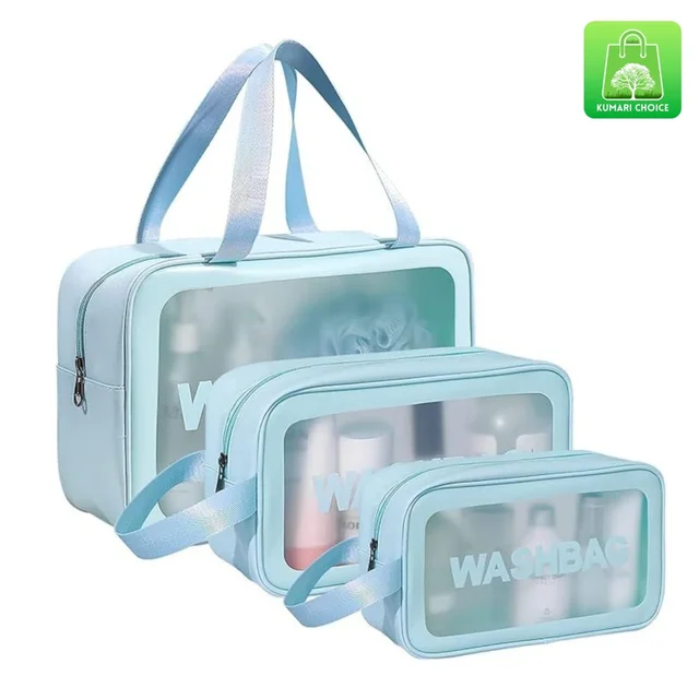 3 In 1 High Quality Luxury Look Waterproof Makeup, Cosmetics And Multipurpose Organising Wash Bag Set (3pcs) KC952
