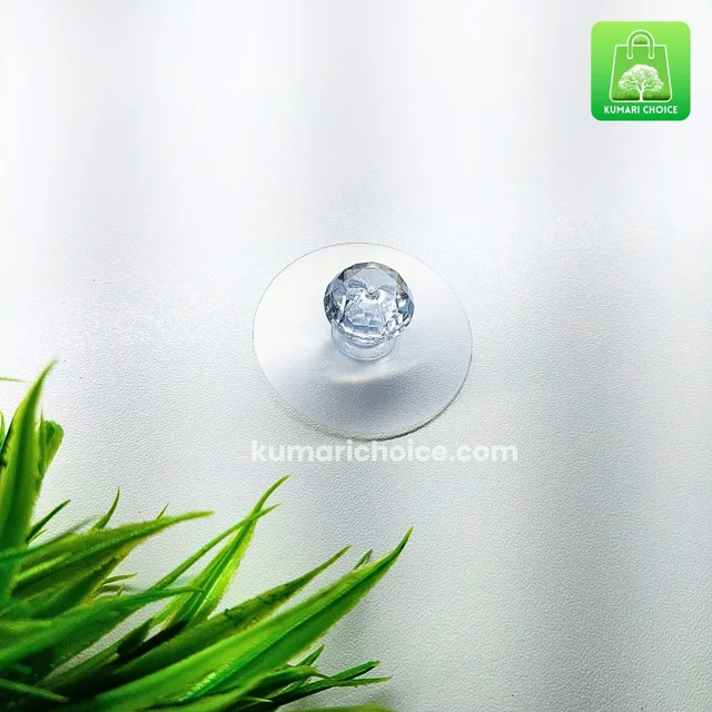 Pack Of 5 Adhesive Transparent Crystal Diamond hanging Hooks KC1210