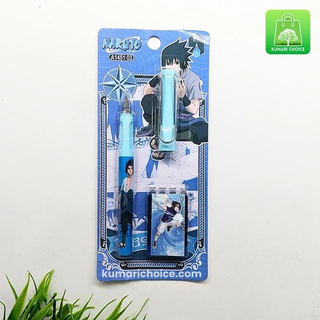 High Quality Super Cute Students Favourite Naruto Fountain Pen With 4 Long Life Catridges (1pc) KC680