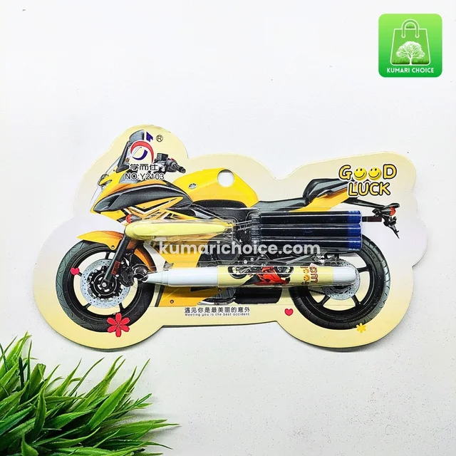 High Quality Super Cute Students Favourite Racing Bike Fountain Pen With 3 Long Life Catridges (1pc) KC682