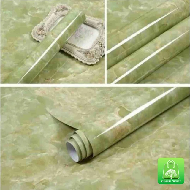 Green Marble Adhesive Wall Sticker (45×500cms) (1pc) KC1003