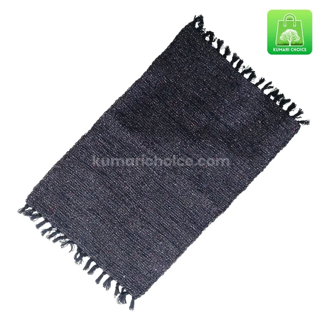 High Quality Big Sized Extra Thickness Easy Water Absorbing Cotton Floor Mats (94×60cms Approx) (Random Colour 1pc) KC1586