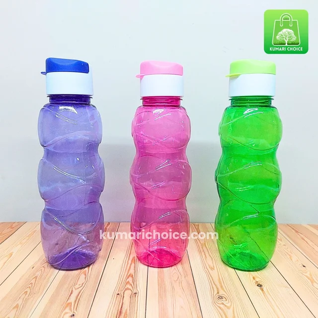 High Quality Cute Tripple Curvy Designed Plastic Bottle (500ml) (1pc) KC1073