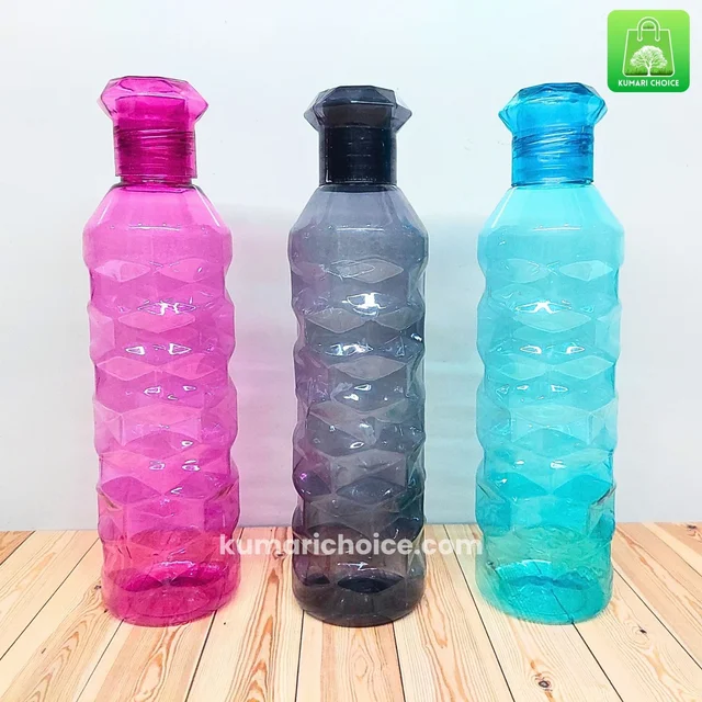 High Quality Cute Luxury Crystal  Designed Plastic Bottle (1 Litre) (1pc) KC1074