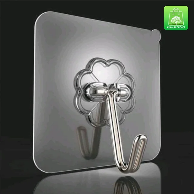 Pack Of 20 Adhesive Transparent Tiles Hooks KC1209