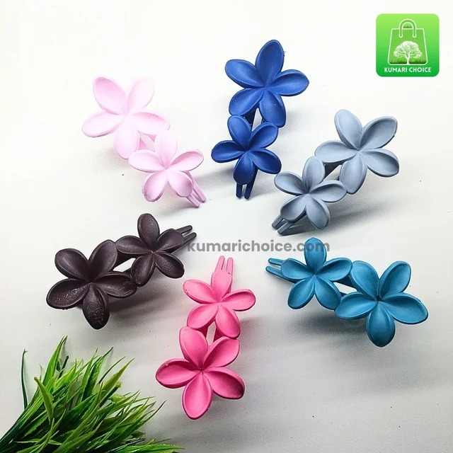 Girls Favourite Premium Cute Double Flower Hair Clip (MODEL 2) (1pc) KC1472