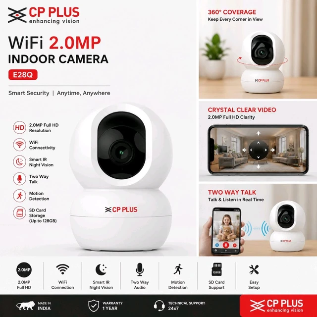 CP PLUS 2MP Full HD Wi-fi CCTV Camera (E28Q)