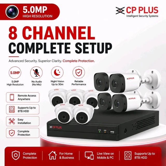 Cp Plus 5.0MP 8Channel Complete Setup