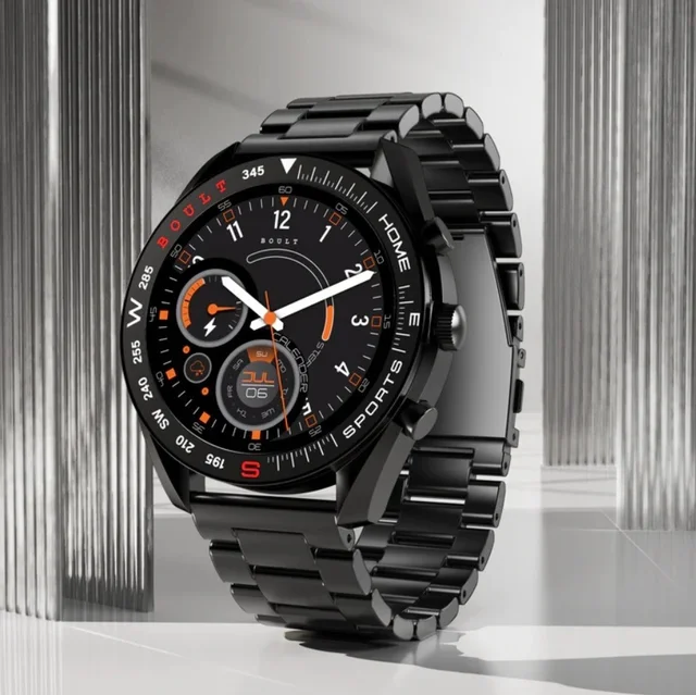 Boult Mirage 1.39" Screen, BT Calling, Working Crown, Zinc Alloy Frame, 500 Nits, SpO2 Smartwatch (Coal Black Strap, Free Size) - FREE SIZE, Black, 1-Year manufacturing Warranty, IN BETWEEN 7 DAYS