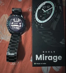 Boult Mirage 1.39" Screen, BT Calling, Working Crown, Zinc Alloy Frame, 500 Nits, SpO2 Smartwatch (Coal Black Strap, Free Size) - FREE SIZE, Black, 1-Year manufacturing Warranty, IN BETWEEN 7 DAYS