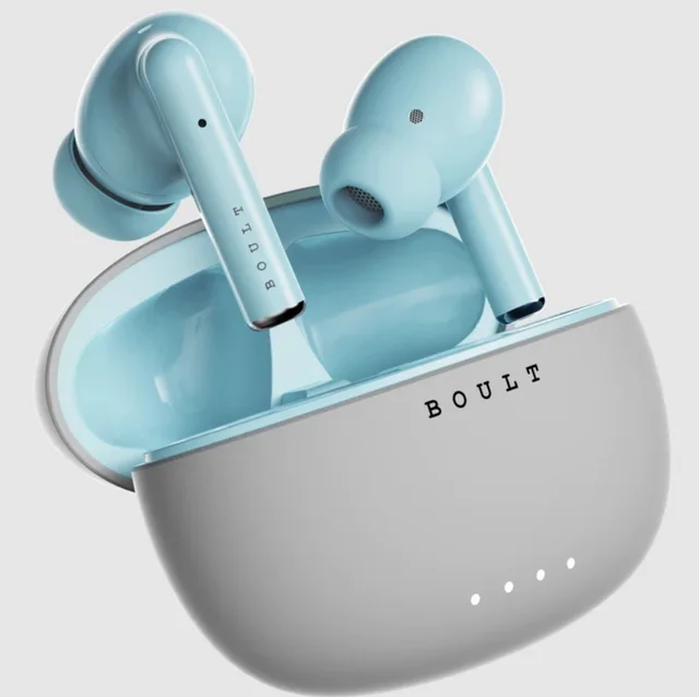 Boult W20 with Zen ENC Mic, 32H Battery Life, Low Latency Gaming, Made in India, 5.3v Bluetooth Headset (Glacier Blue, True Wireless) - Free Size, Gray Blue, 7 days return available from the date of delivery, 6 months manufacturing warranty