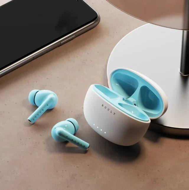 Boult W20 with Zen ENC Mic, 32H Battery Life, Low Latency Gaming, Made in India, 5.3v Bluetooth Headset (Glacier Blue, True Wireless) - Free Size, Gray Blue, 7 days return available from the date of delivery, 6 months manufacturing warranty