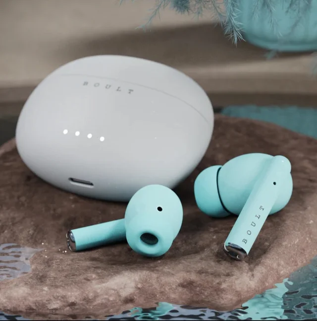 Boult W20 with Zen ENC Mic, 32H Battery Life, Low Latency Gaming, Made in India, 5.3v Bluetooth Headset (Glacier Blue, True Wireless) - Free Size, Gray Blue, 7 days return available from the date of delivery, 6 months manufacturing warranty