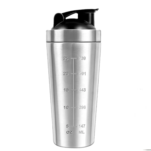 Body Smith Gym Shaker Classic XP Mixer Sliver Stainless Steel Shaker Blender 750 ML For Protein - Gray, One Size