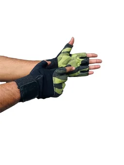 Body Smith Unisex Camo Green Gym Gloves for with Wrist Support - One Size, Chalet Green